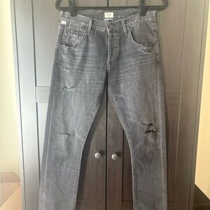 Citizens Of Humanity Gray Skinny Jeans Distressed